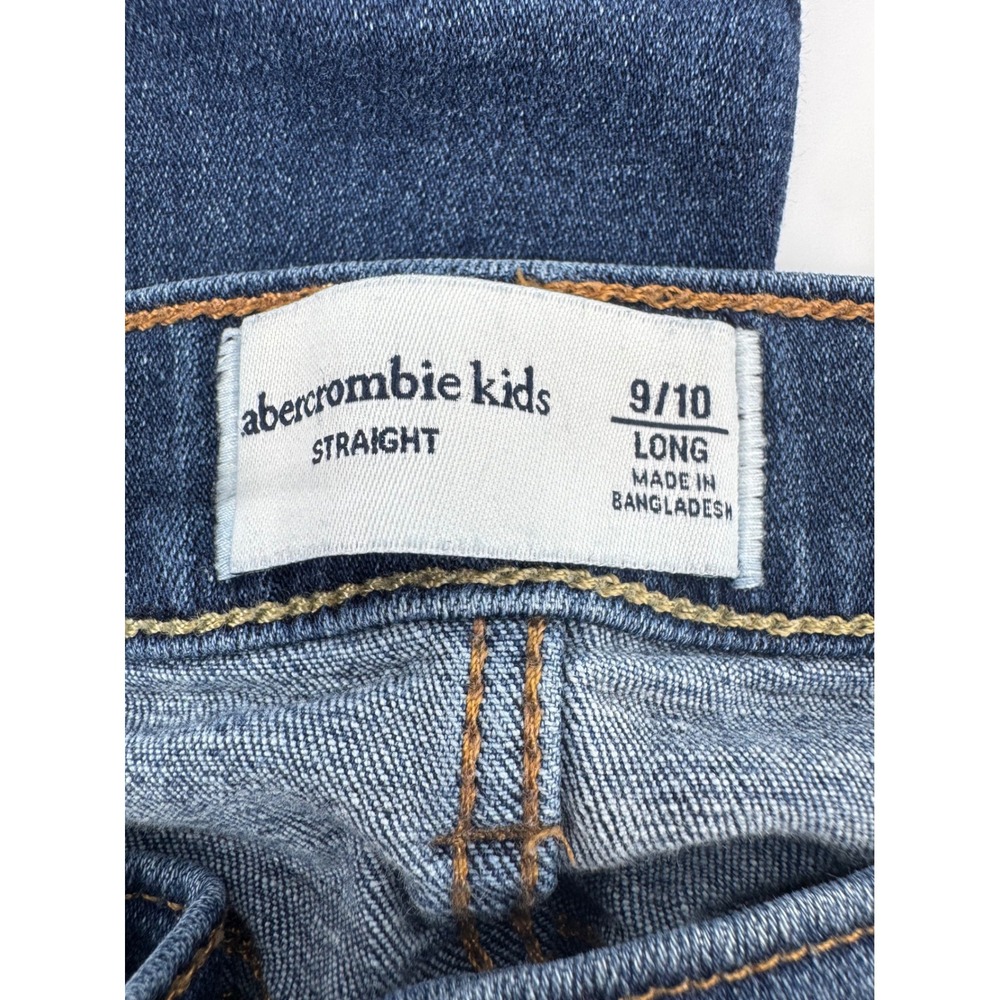 Abercrombie Kids Straight Leg Jeans Medium Wash Blue Size 9/10 Long - Picture 7 of 11